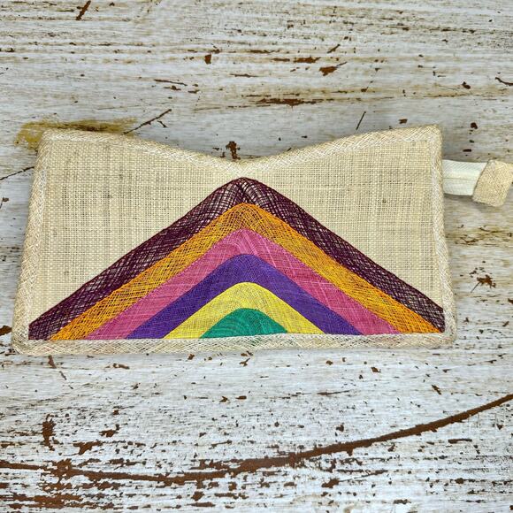 Boho Rattan Woven Pouch with Rainbow - Picture 10 of 10